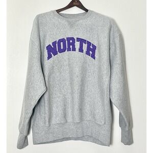 Vintage Eastbay Sweatshirt Men's XL Gray Purple Northwestern Streetwear Sports